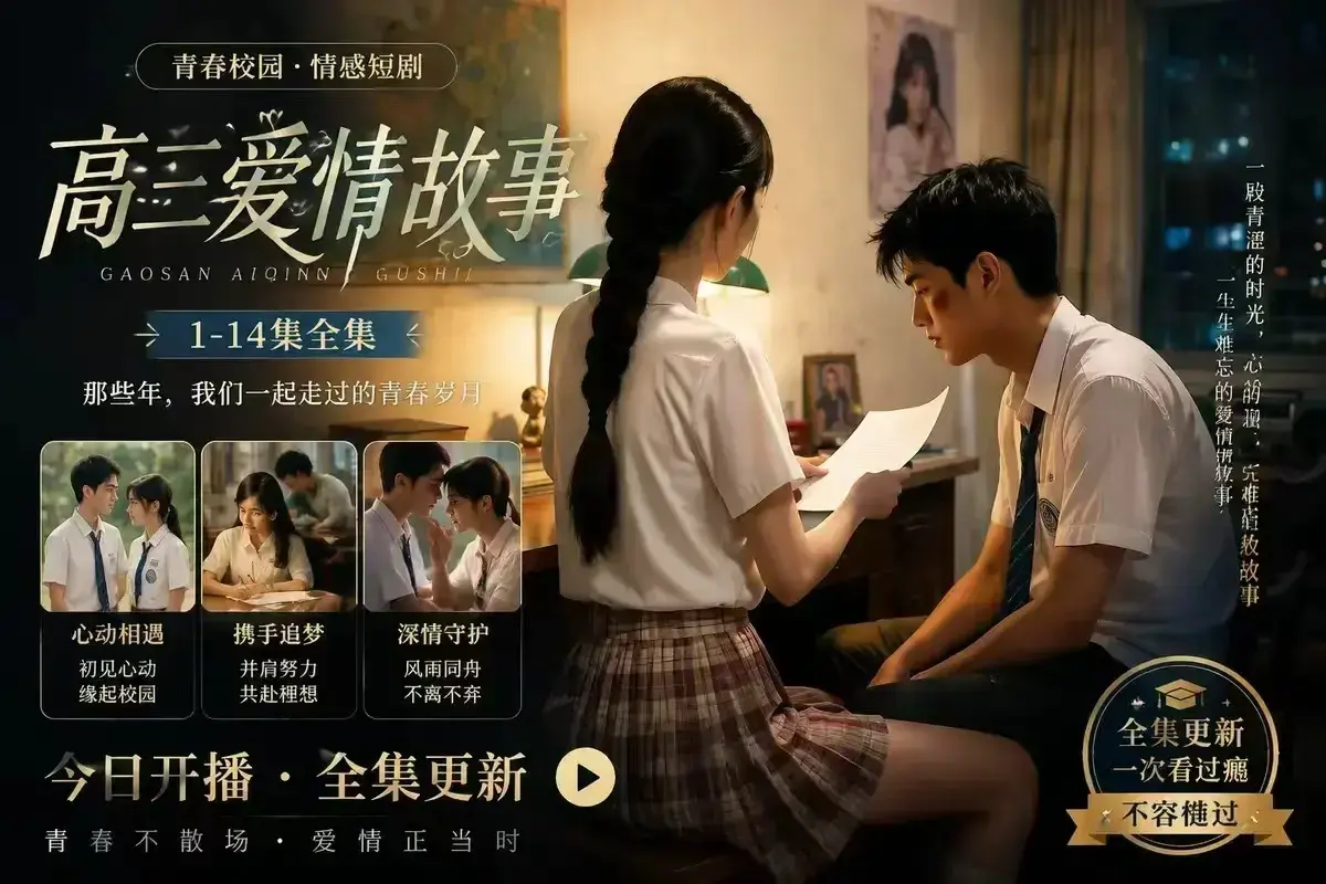 《B中爱情故事》AI短剧未删减完整版在线观看-误会篇《AI短剧：高三爱情故事》4KHDR画质-百度网盘高清资源下载-AI短剧天花板每集都戳心